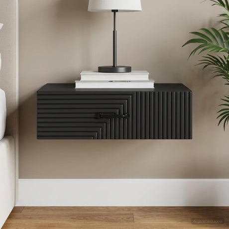 Vidaxl wandmontage zijtafel 59 x 34,5 x 17 cm bewerkt hout zwart