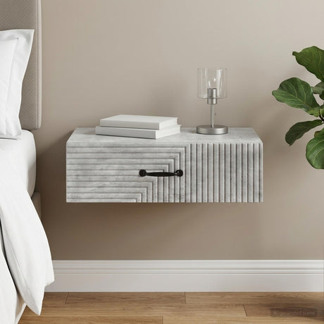 Vidaxl wandmontage zijtafel 59 x 34,5 x 17 cm bewerkt hout betongrijs