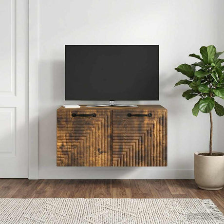 Vidaxl wandbeugel tv-kast gerookt eiken 59,5 x 41 x 30 cm bewerkt hout