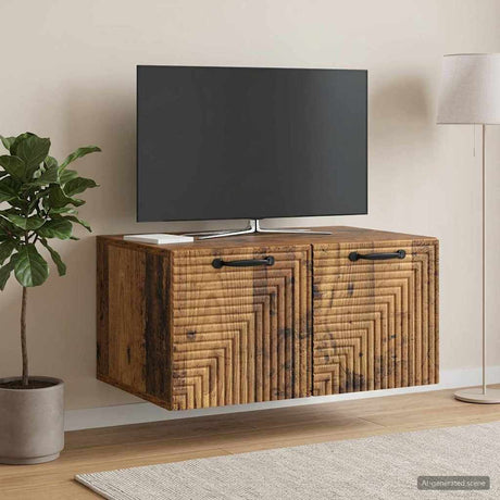 Vidaxl wandbeugel tv-kast oud hout 59,5 x 41 x 30 cm bewerkt hout