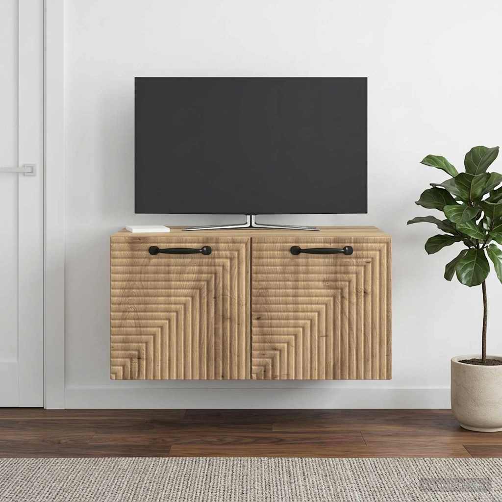 Vidaxl wandbeugel tv-kast 59,5 x 41 x 30 cm artisanaal eiken