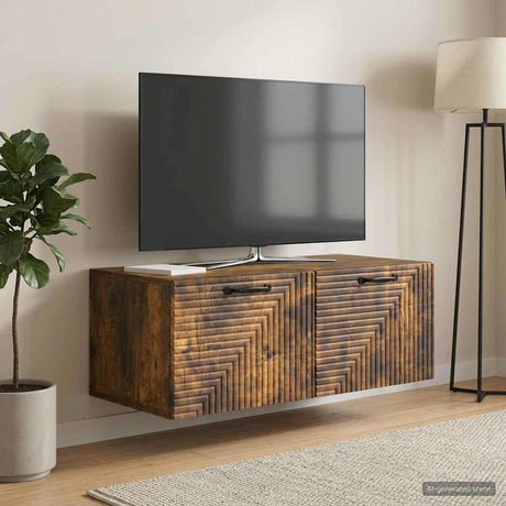 Vidaxl wandbeugel tv-kast gerookt eiken 78,5 x 41 x 30 cm bewerkt hout
