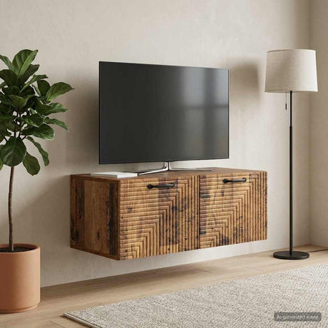 Vidaxl wandbeugel tv-kast oud hout 78,5 x 41 x 30 cm bewerkt hout