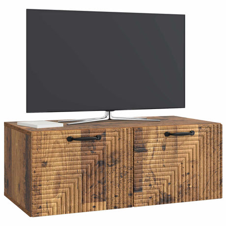 Vidaxl wandbeugel tv-kast oud hout 78,5 x 41 x 30 cm bewerkt hout