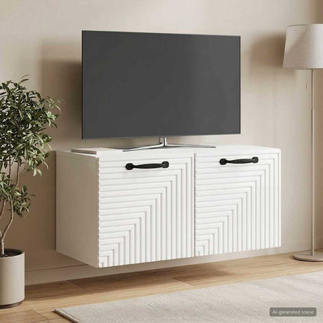 Vidaxl wandbeugel tv-kast hoogglans wit 59,5 x 31 x 30 cm bewerkt hout