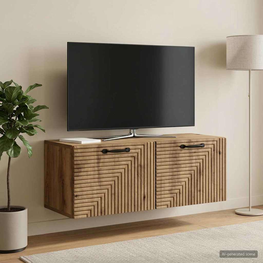 Vidaxl wandbeugel tv-kast 78,5 x 31 x 30 cm artisanaal eiken