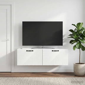 Vidaxl wandbeugel tv-kast hoogglans wit 98 x 31 x 30 cm bewerkt hout