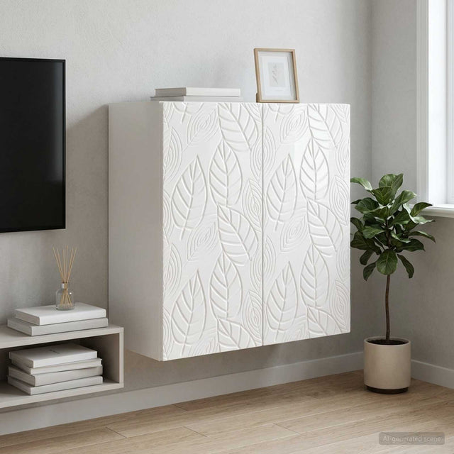 Vidaxl wandkast 59 x 31 x 60 cm bewerkt hout hoogglans wit