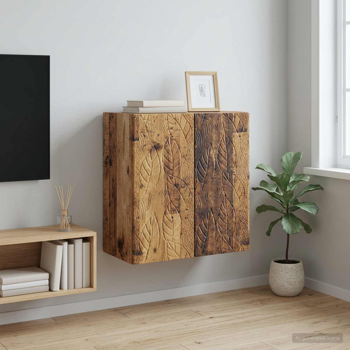 Vidaxl wandkast 59 x 31 x 60 cm bewerkt hout oud hout