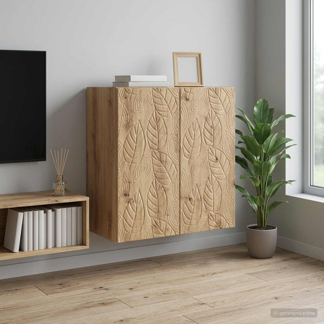 Vidaxl wandkast 59 x 31 x 60 cm bewerkt hout artisanaal eiken