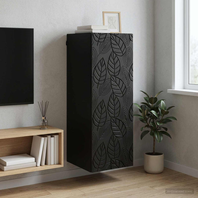 Vidaxl wandkast 33 x 34,5 x 90 cm bewerkt hout zwart