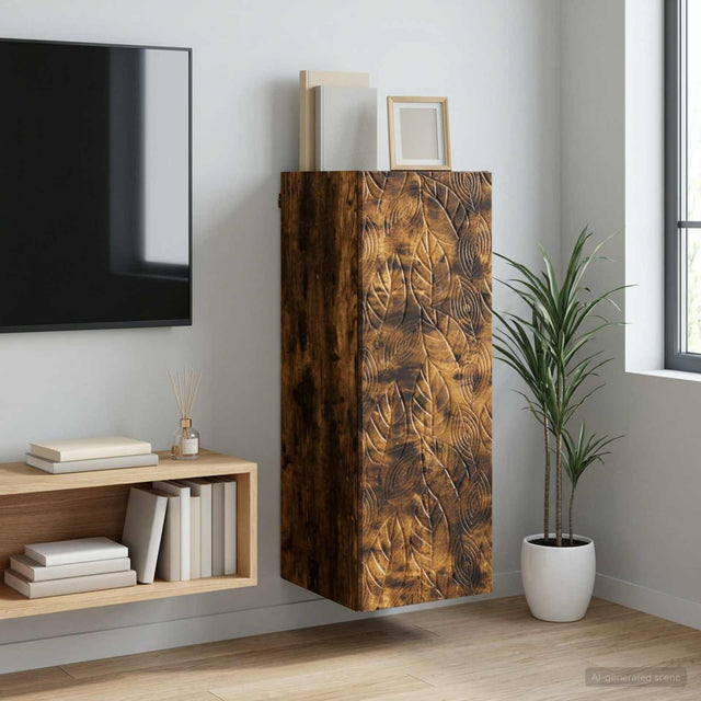 Vidaxl wandkast 33 x 34,5 x 90 cm bewerkt hout gerookt eiken