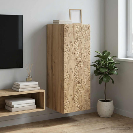 Vidaxl wandkast 33 x 34,5 x 90 cm bewerkt hout artisanaal eiken
