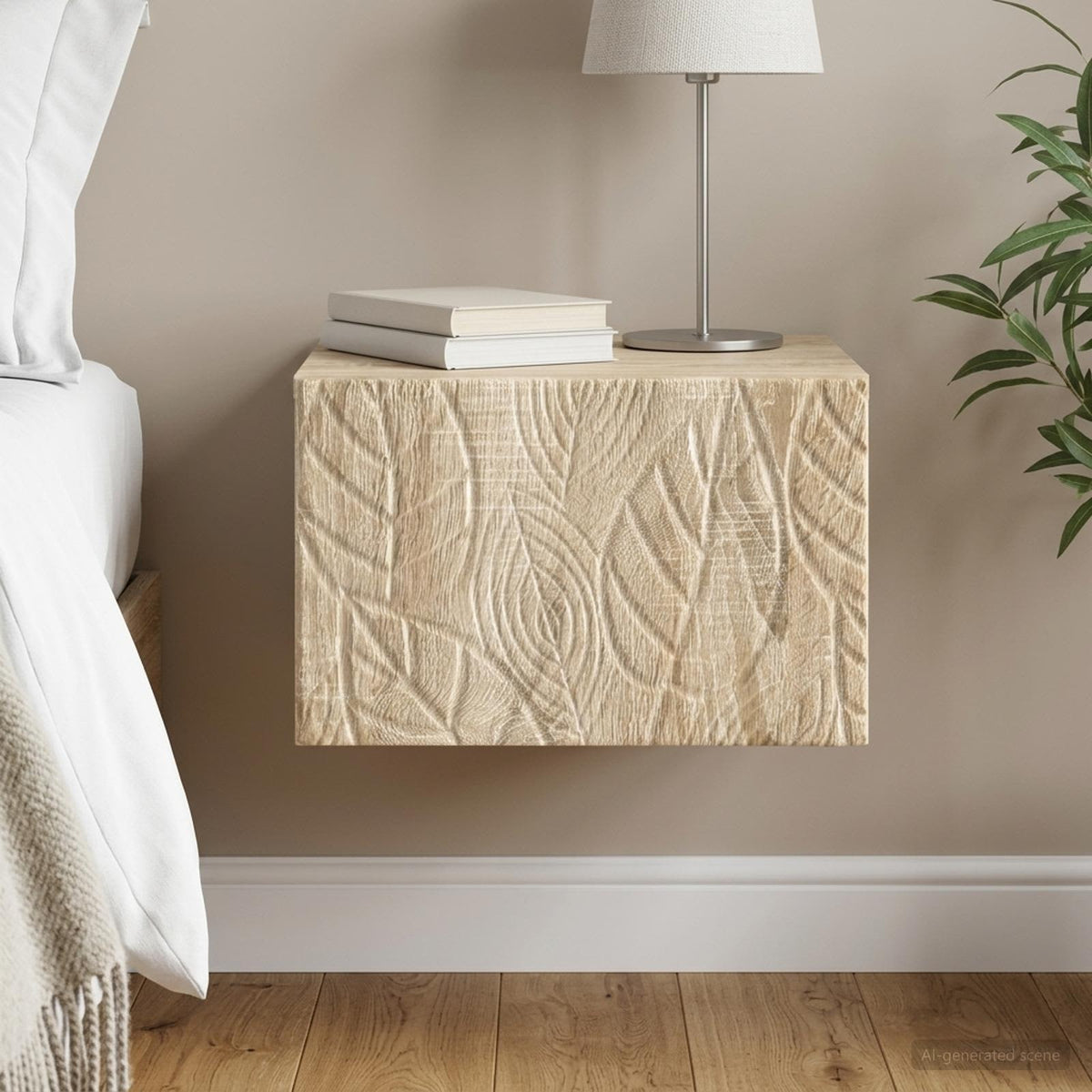 Vidaxl wandbeugel bedkast sonoma eiken 49 x 34,5 x 20 cm bewerkt hout
