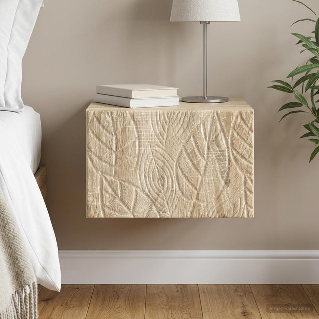 Vidaxl wandbeugel bedkast sonoma eiken 49 x 34,5 x 20 cm bewerkt hout