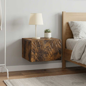 Vidaxl wandbeugel bedkast 2 st gerookt eiken 49 x 34,5 x 20 cm