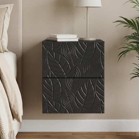 Vidaxl wandbeugel bedkast zwart 34,5 x 33 x 40 cm bewerkt hout