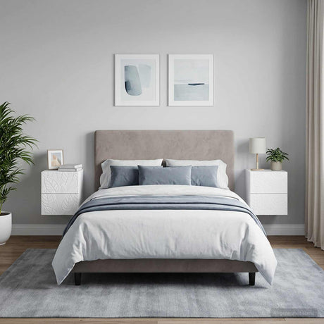 Vidaxl wandbeugel bedkast 2 st hoogglans wit 34,5 x 33 x 40 cm
