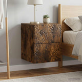 Vidaxl wandbeugel bedkast 2 st gerookt eiken 34,5 x 33 x 40 cm