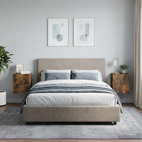 Vidaxl wandbeugel bedkast 2 st gerookt eiken 34,5 x 33 x 40 cm