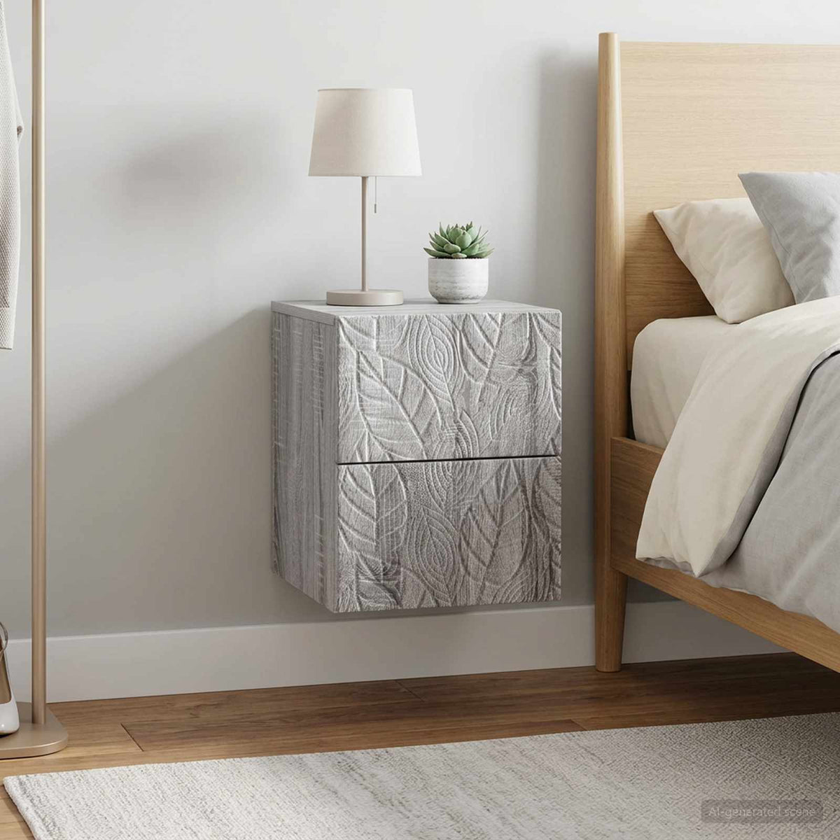 Vidaxl wandbeugel bedkast 2 st grijs sonoma 34,5 x 33 x 40 cm