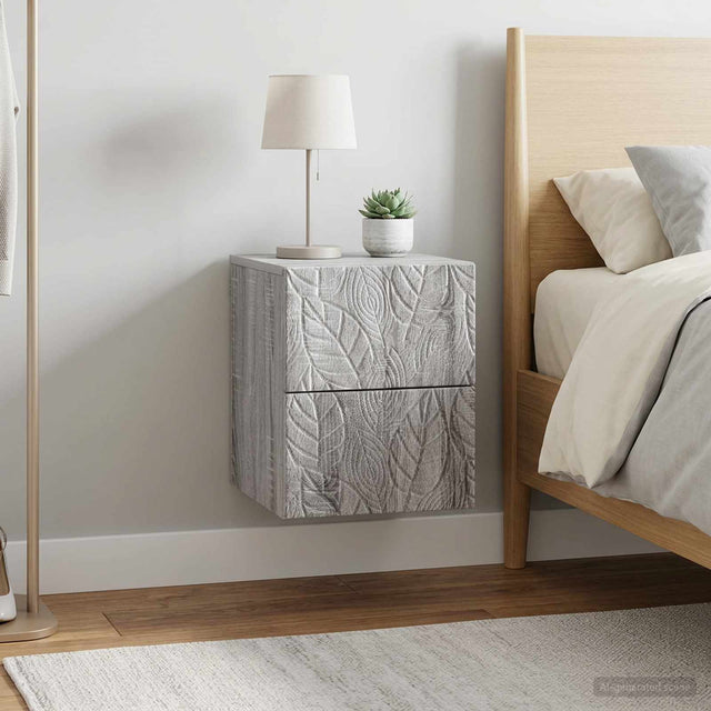 Vidaxl wandbeugel bedkast 2 st grijs sonoma 34,5 x 33 x 40 cm