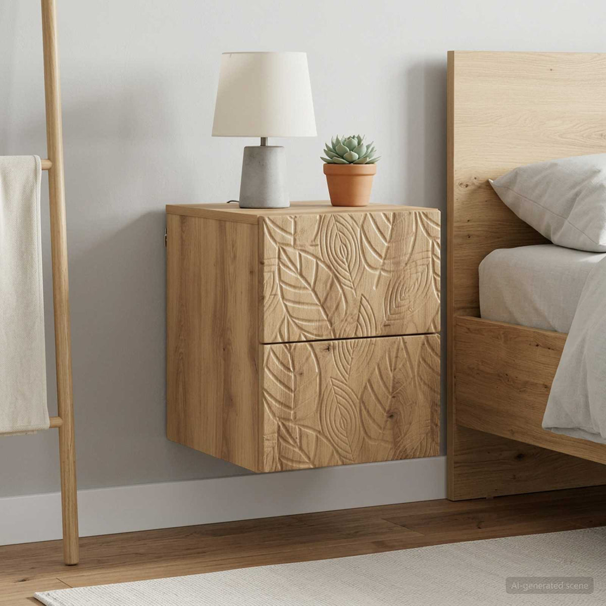 Vidaxl wandbeugel bedkast 2 st artisanaal eiken 34,5 x 33 x 40 cm