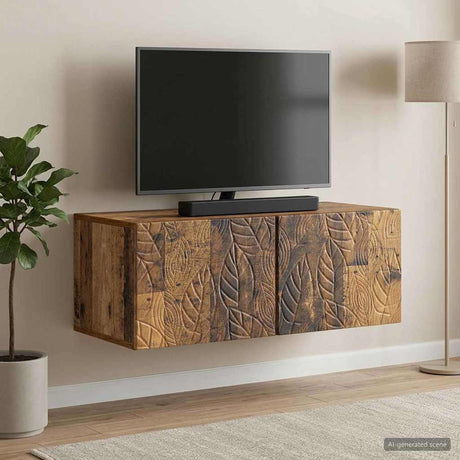 Vidaxl wandbeugel tv-kast 59,5 x 41 x 30 cm oud hout bewerkt hout