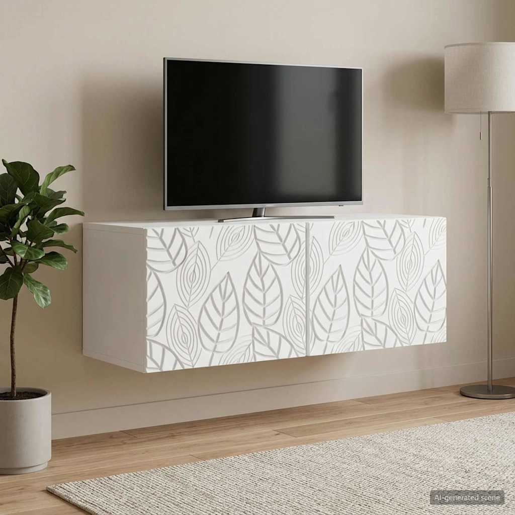 Vidaxl wandbeugel tv-kast 78,5 x 41 x 30 cm wit bewerkt hout