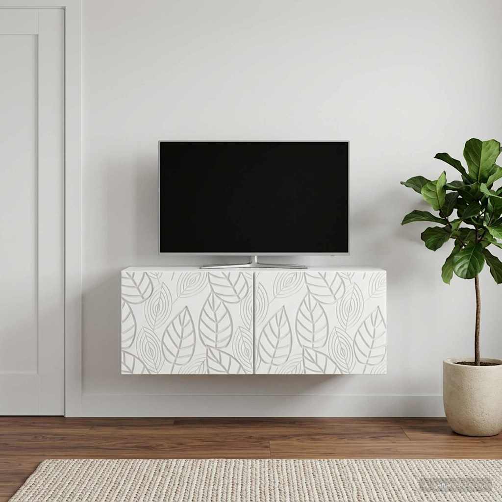 Vidaxl wandbeugel tv-kast 78,5 x 41 x 30 cm wit bewerkt hout