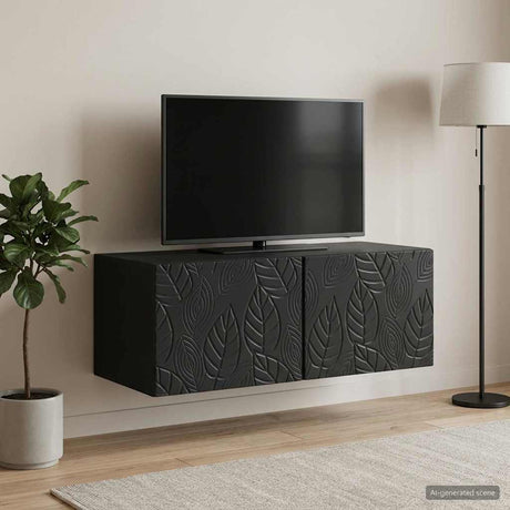 Vidaxl wandbeugel tv-kast 98 x 41 x 30 cm zwart bewerkt hout