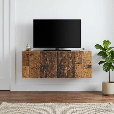 Vidaxl wandbeugel tv-kast 98 x 41 x 30 cm oud hout bewerkt hout
