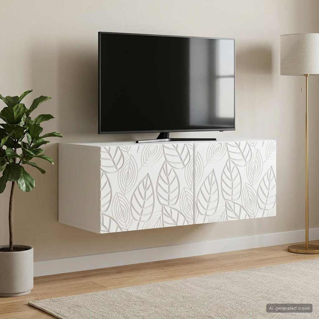 Vidaxl wandbeugel tv-kast 59,5 x 31 cm wit bewerkt hout wandgemonteerd