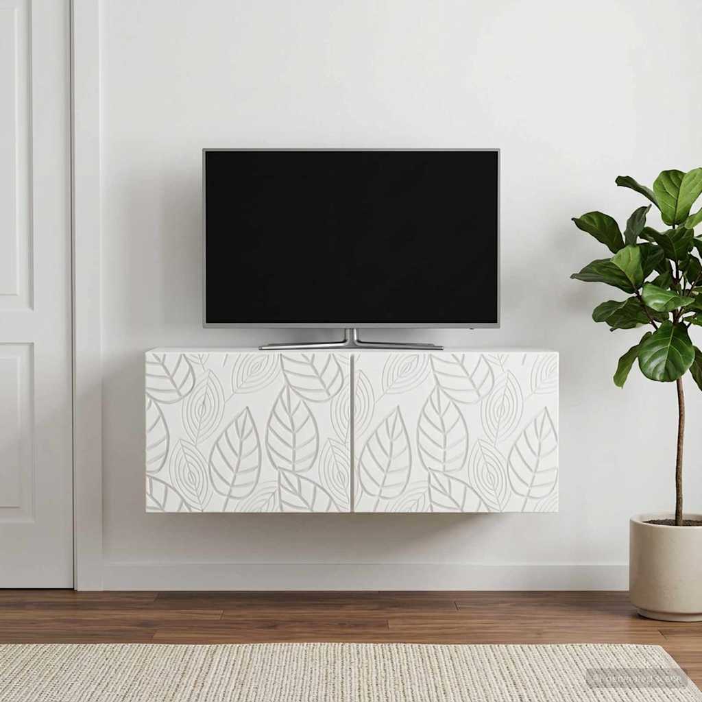 Vidaxl wandbeugel tv-kast 59,5 x 31 cm wit bewerkt hout wandgemonteerd