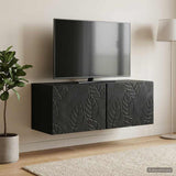 Vidaxl wandbeugel tv-kast 59,5 x 31 cm zwart bewerkt hout