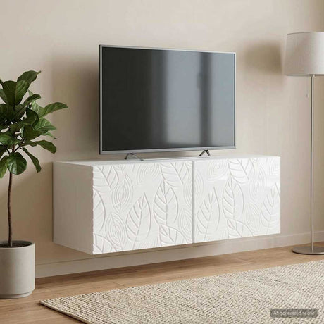 Vidaxl wandbeugel tv-kast 59,5 x 31 cm hoogglans wit bewerkt hout