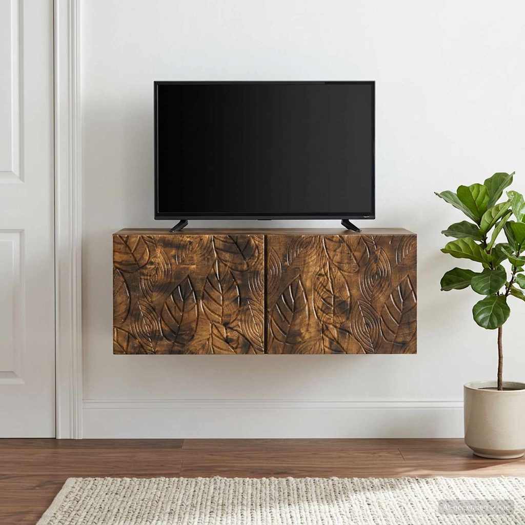 Vidaxl wandbeugel tv-kast 59,5 x 31 cm gerookt eiken bewerkt hout
