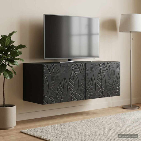 Vidaxl wandbeugel tv-kast 78,5 x 31 cm zwart bewerkt hout