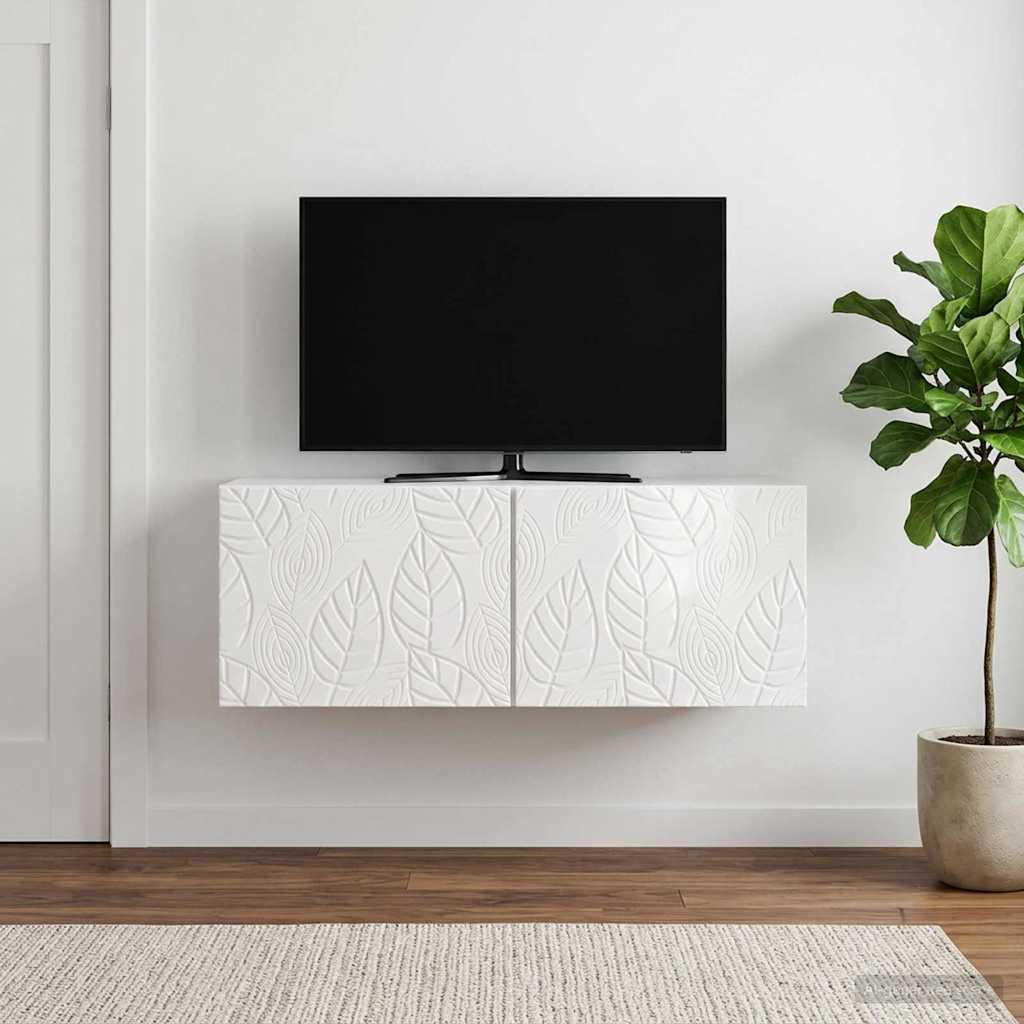 Vidaxl wandbeugel tv-kast 78,5 x 31 cm hoogglans wit bewerkt hout