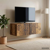 Vidaxl wandbeugel tv-kast 98 x 31 cm oud hout bewerkt hout