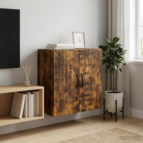 Vidaxl wandkast 59 x 31 x 60 cm bewerkt hout gerookt eiken