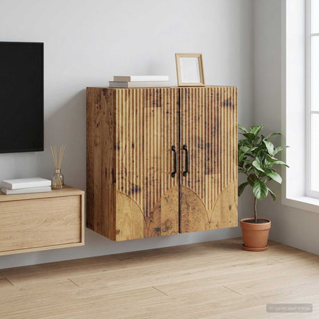 Vidaxl wandkast 59 x 31 x 60 cm bewerkt hout oud hout