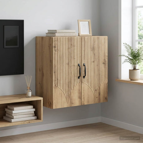 Vidaxl wandkast 59 x 31 x 60 cm bewerkt hout artisanaal eiken