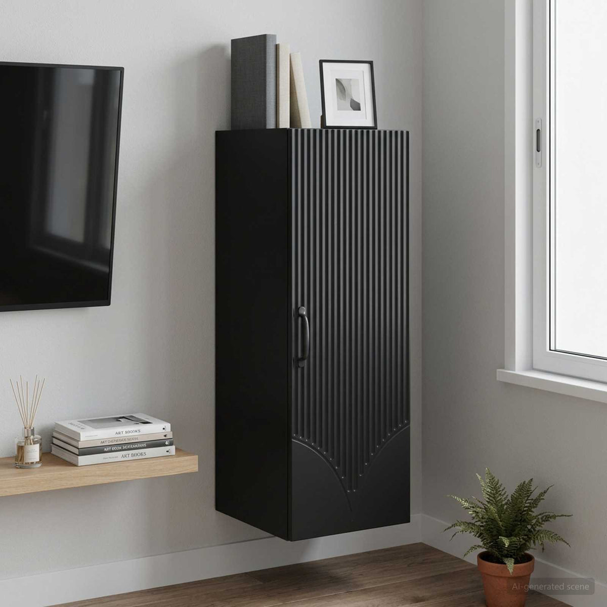 Vidaxl wandkast 33 x 34,5 x 90 cm bewerkt hout zwart