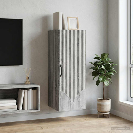 Vidaxl wandkast 33 x 34,5 x 90 cm bewerkt hout grijs sonoma