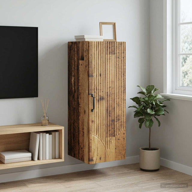 Vidaxl wandkast 33 x 34,5 x 90 cm bewerkt hout oud hout