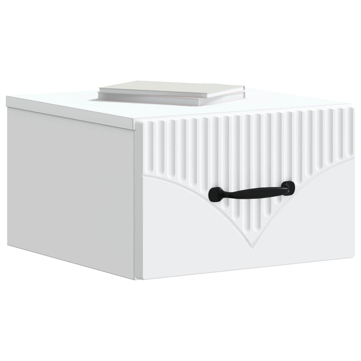 Vidaxl wandbeugel bedkast met lade wit 34,5 x 33 x 20 cm bewerkt hout