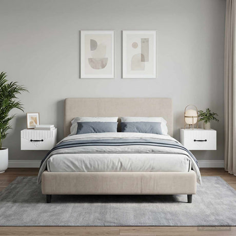 Vidaxl wandbeugel bedkast 2 st wit 34,5 x 33 x 20 cm bewerkt hout