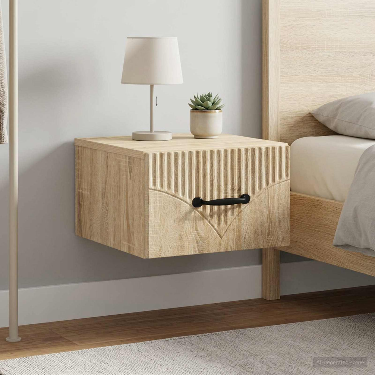 Vidaxl wandbeugel bedkast 2 st sonoma eiken 34,5 x 33 x 20 cm