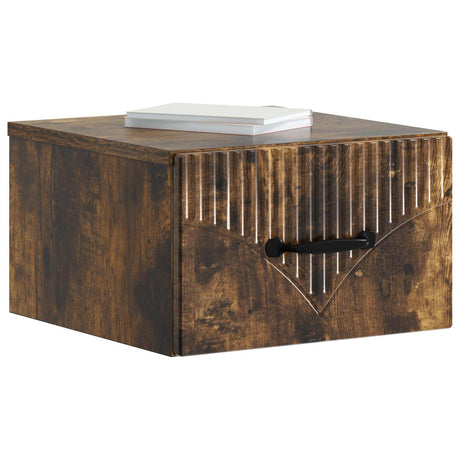 Vidaxl wandbeugel bedkast gerookt eiken 34,5 x 33 x 20 cm bewerkt hout